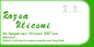 rozsa ulicsni business card